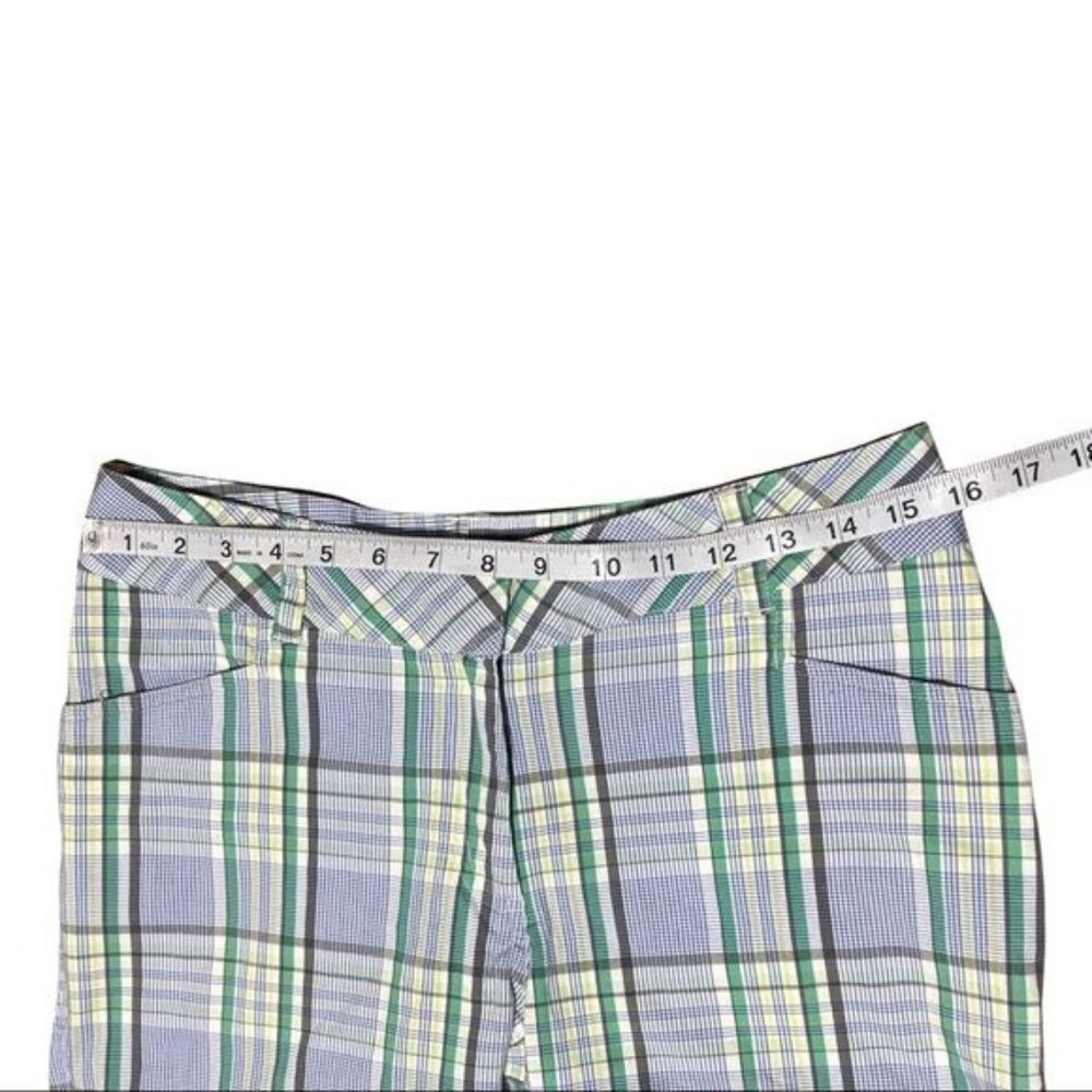 Lija Plaid Cotton Golf Bermuda Shorts Women’s Size 8 Stretch - Picture 2 of 9